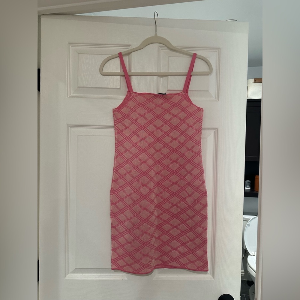 Zara Pink Checkered Mini Dress